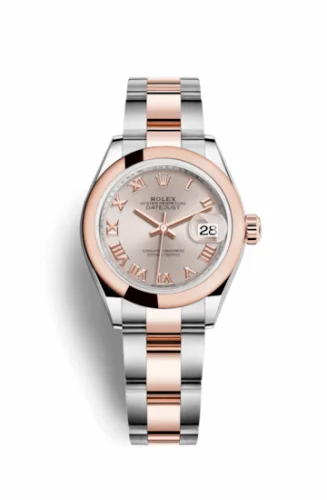 Rolex Lady-Datejust 28 Rolesor Rose Domed / Oyster / Sundust Roman 279161-0006