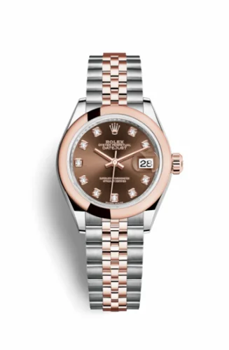 Rolex Lady-Datejust 28 Rolesor Rose Domed / Jubilee / Chocolate Diamond 279161-0011