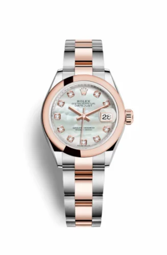 Rolex Lady-Datejust 28 Rolesor Rose Domed / Oyster / MOP 279161-0014