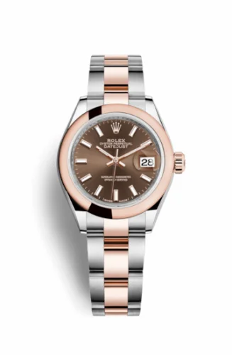 Rolex Lady-Datejust 28 Rolesor Rose Domed / Oyster / Chocolate 279161-0018