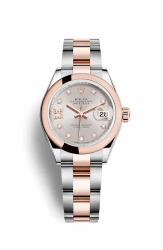 Rolex Lady-Datejust 28 Rolesor Rose Domed / Oyster / Sundust Diamond 279161-0019