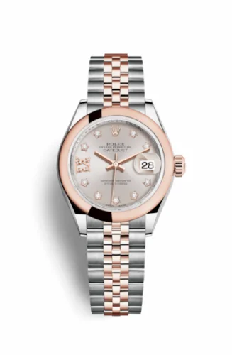 Rolex Lady-Datejust 28 Rolesor Rose Domed / Jubilee / Sundust Diamond 279161-0020
