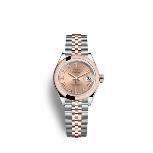 Rolex Lady-Datejust 28 Stainless Steel / Rose Gold / Domed / Rose - Roman / Jubilee 279161-0025