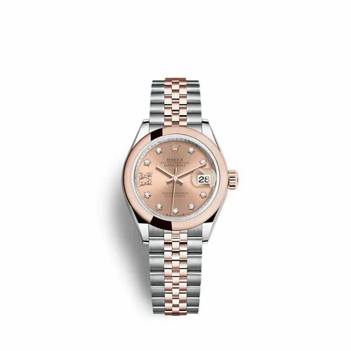 Rolex Lady-Datejust 28 Stainless Steel / Rose Gold / Domed / Rose - Diamond / Jubilee 279161-0027