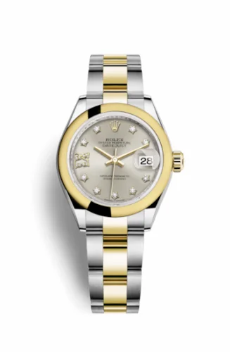 Rolex Lady-Datejust 28 Rolesor Yellow Domed / Oyster / Silver Diamond 279163-0004