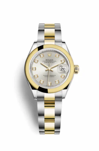 Rolex Lady-Datejust 28 Rolesor Yellow Domed / Oyster / Silver Diamond 279163-0008