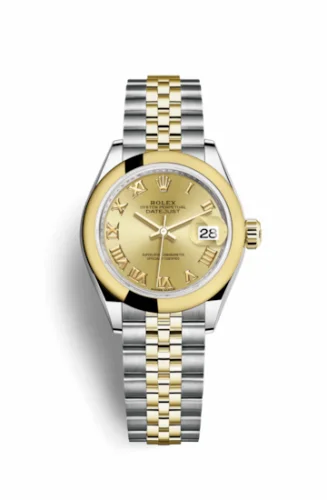 Rolex Lady-Datejust 28 Rolesor Yellow Domed / Jubilee / Champagne Roman 279163-0009