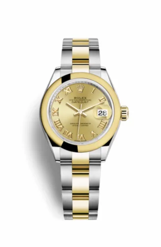 Rolex Lady-Datejust 28 Rolesor Yellow Domed / Oyster / Champagne Roman 279163-0010