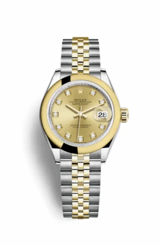 Rolex Lady-Datejust 28 Rolesor Yellow Domed / Jubilee / Champagne Diamond 279163-0011