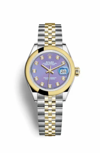 Rolex Lady-Datejust 28 Rolesor Yellow Domed / Jubilee / Lavender Diamond 279163-0017