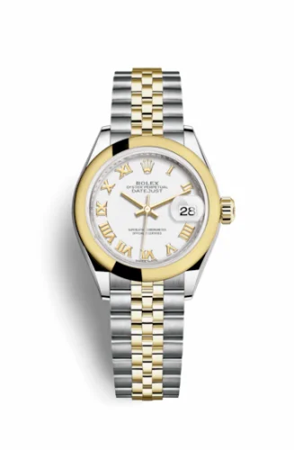 Rolex Lady-Datejust 28 Rolesor Yellow Domed / Jubilee / White Roman 279163-0023
