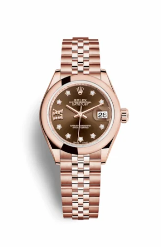 Rolex Lady-Datejust 28 Everose Domed / Jubilee / Chocolate Diamond 279165-0004