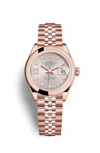 Rolex Lady-Datejust 28 Everose Domed / Jubilee / Sundust Diamond 279165-0006