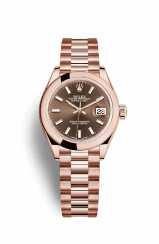 Rolex Lady-Datejust 28 Everose Domed / President / Chocolate 279165-0007