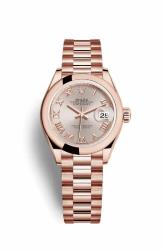 Rolex Lady-Datejust 28 Everose Domed / President / Sundust Roman 279165-0009