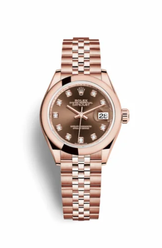 Rolex Lady-Datejust 28 Everose Domed / Jubilee / Chocolate Diamond 279165-0016