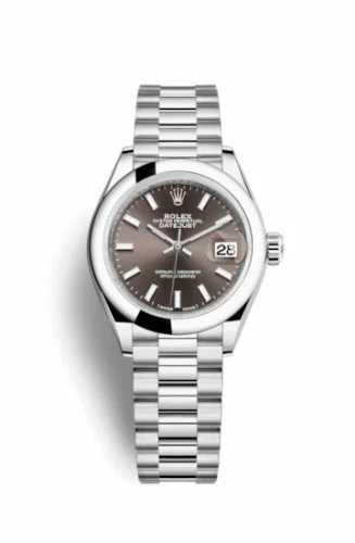 Rolex Lady-Datejust 28 Platinum Domed / President / Dark Grey 279166-0009