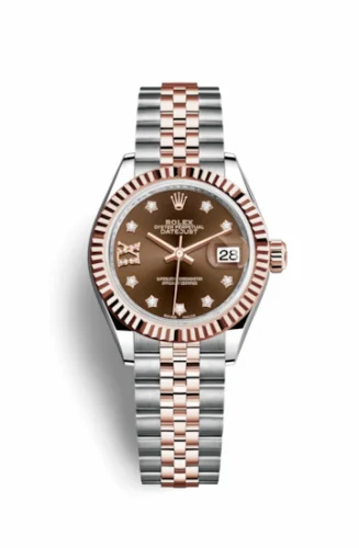 Rolex Lady-Datejust 28 Rolesor Rose Fluted / Jubilee / Chocolate Diamond 279171-0003