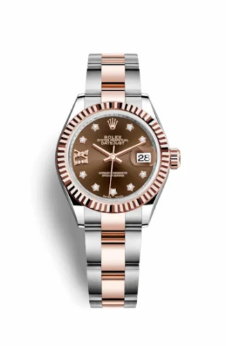 Rolex Lady-Datejust 28 Rolesor Rose Fluted / Oyster / Chocolate Diamond 279171-0004
