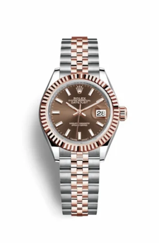 Rolex Lady-Datejust 28 Rolesor Rose Fluted / Jubilee / Chocolate 279171-0017
