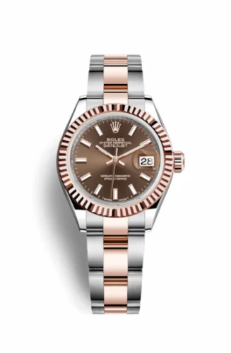 Rolex Lady-Datejust 28 Rolesor Rose Fluted / Oyster / Chocolate 279171-0018