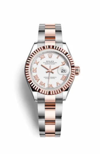 Rolex Lady-Datejust 28 Rolesor Rose Fluted / Oyster / White Roman 279171-0022