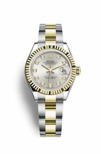 Rolex Lady-Datejust 28 Rolesor Yellow Fluted / Oyster / Silver Diamond 279173-0008