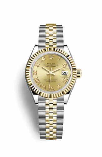 Rolex Lady-Datejust 28 Rolesor Yellow Fluted / Jubilee / Champagne Roman 279173-0009