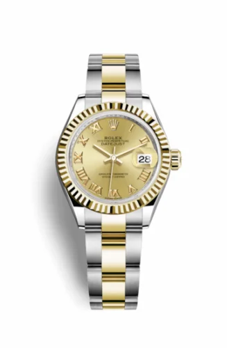 Rolex Lady-Datejust 28 Rolesor Yellow Fluted / Oyster / Champagne Roman 279173-0010