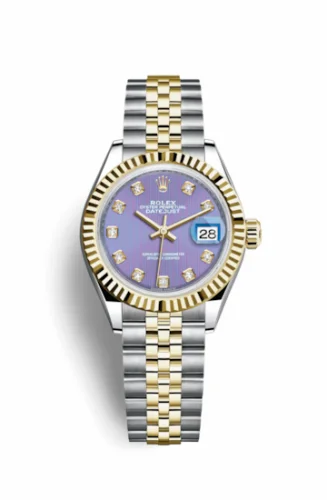 Rolex Lady-Datejust 28 Rolesor Yellow Fluted / Jubilee / Lavender Diamond 279173-0017