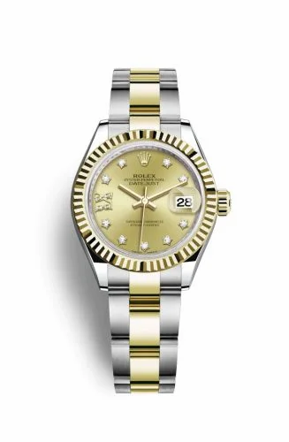 Rolex Lady-Datejust 28 Rolesor Yellow Fluted / Oyster / Champagne Diamond 279173-0022