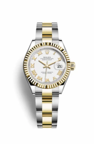 Rolex Lady-Datejust 28 Rolesor Yellow Fluted / Oyster / White Roman 279173-0024