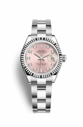 Rolex Lady-Datejust 28 Stainless Steel Fluted / Pink - Diamond / Oyster 279174-0004