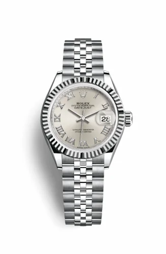 Rolex Lady-Datejust 28 Stainless Steel Fluted / Silver - Roman / Jubilee 279174-0007