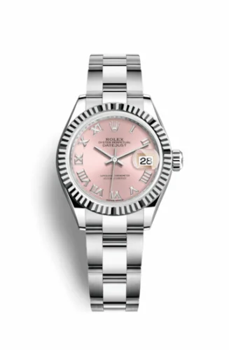 Rolex Lady-Datejust 28 Stainless Steel Fluted / Pink - Roman / Oyster 279174-0018