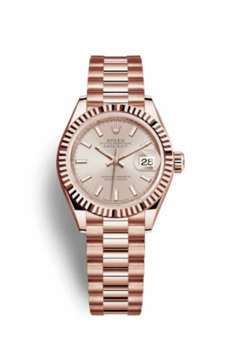 Rolex Lady-Datejust 28 Everose Fluted / President / Sundust 279175-0001