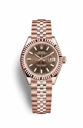 Rolex Lady-Datejust 28 Everose Fluted / Jubilee / Chocolate 279175-0008