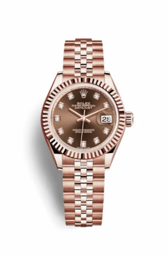 Rolex Lady-Datejust 28 Everose Fluted / Jubilee / Chocolate Diamond 279175-0010