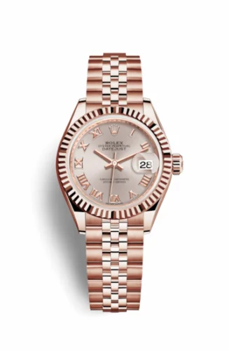 Rolex Lady-Datejust 28 Everose Fluted / Jubilee / Sundust Roman 279175-0012