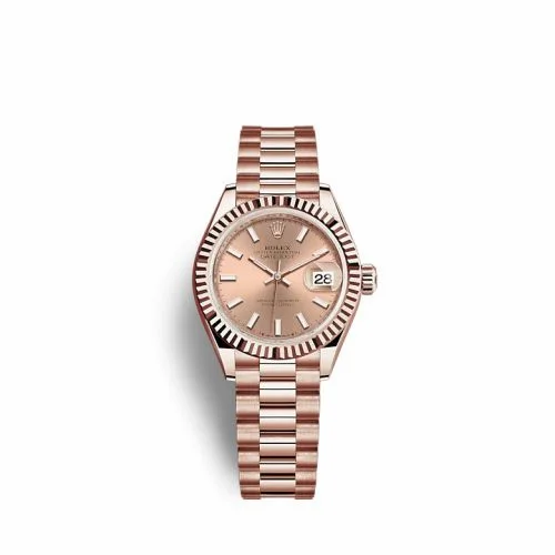 Rolex Lady-Datejust 28 Rose Gold / Fluted / Rose / President 279175-0025