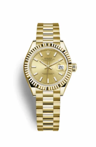 Rolex Lady-Datejust 28 Yellow Gold Fluted / President / Champagne 279178-0001
