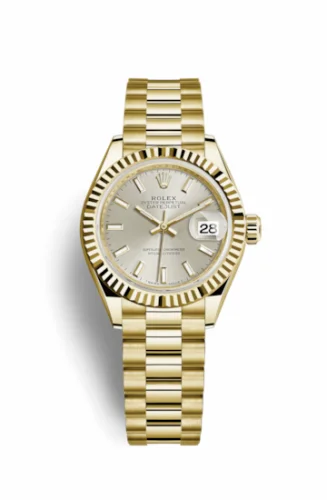 Rolex Lady-Datejust 28 Yellow Gold Fluted / President / Silver 279178-0005