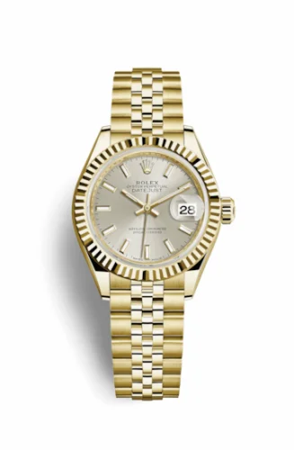 Rolex Lady-Datejust 28 Yellow Gold Fluted / Jubilee / Silver 279178-0006
