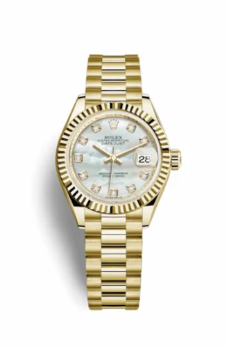 Rolex Lady-Datejust 28 Yellow Gold Fluted / President / MOP 279178-0025