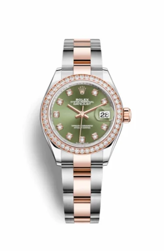 Rolex Lady-Datejust 28 Rolesor Rose Diamond / Oyster / Olive Diamond 279381rbr-0008