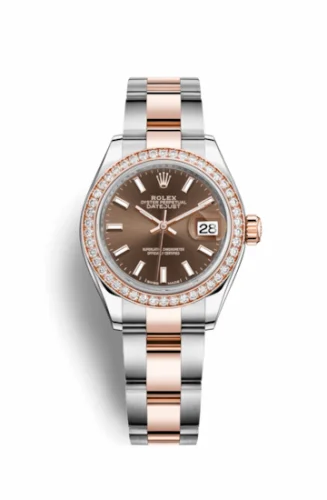 Rolex Lady-Datejust 28 Rolesor Rose Diamond / Oyster / Chocolate 279381rbr-0018