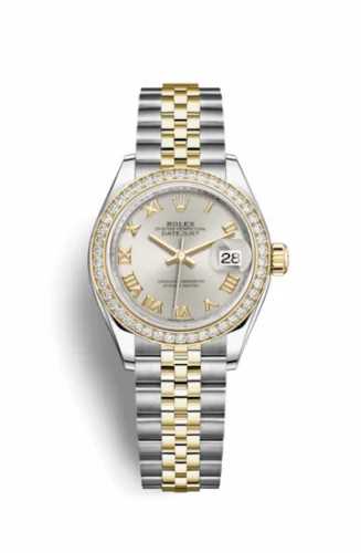 Rolex Lady-Datejust 28 Rolesor Yellow Diamond / Jubilee / Silver Roman 279383rbr-0005
