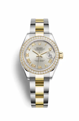 Rolex Lady-Datejust 28 Rolesor Yellow Diamond / Oyster / Silver Roman 279383rbr-0006