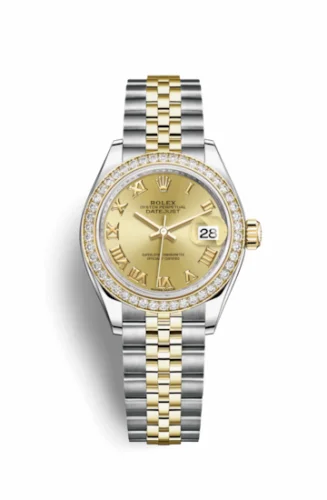Rolex Lady-Datejust 28 Rolesor Yellow Diamond / Jubilee / Champagne Roman 279383rbr-0009