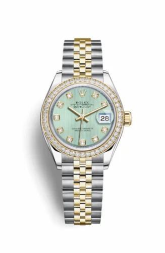 Rolex Lady-Datejust 28 Rolesor Yellow Diamond / Jubilee / Mint Green Diamond 279383rbr-0013